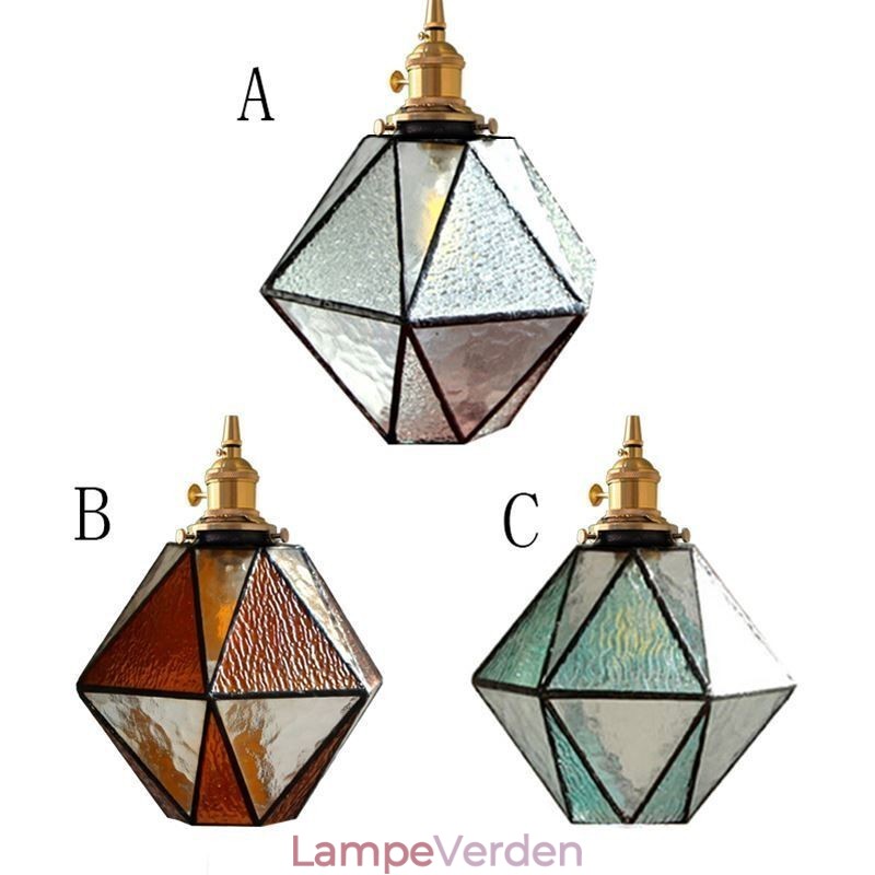 Geometrisk farvet glas Farmhouse Pendel Light