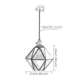Geometrisk farvet glas Farmhouse Pendel Light