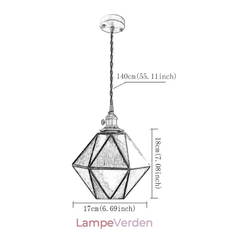 Geometrisk farvet glas Farmhouse Pendel Light