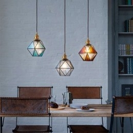 Geometrisk farvet glas Farmhouse Pendel Light