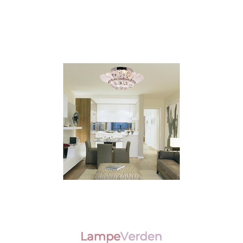 Moderne Semi Flush Mount i Crystal Feature