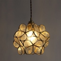 Nordic Creative Pendel Glas Hjem Belysning Kronblad Form Lampe Sengelampe