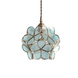 Nordic Creative Pendel Glas Hjem Belysning Kronblad Form Lampe Sengelampe