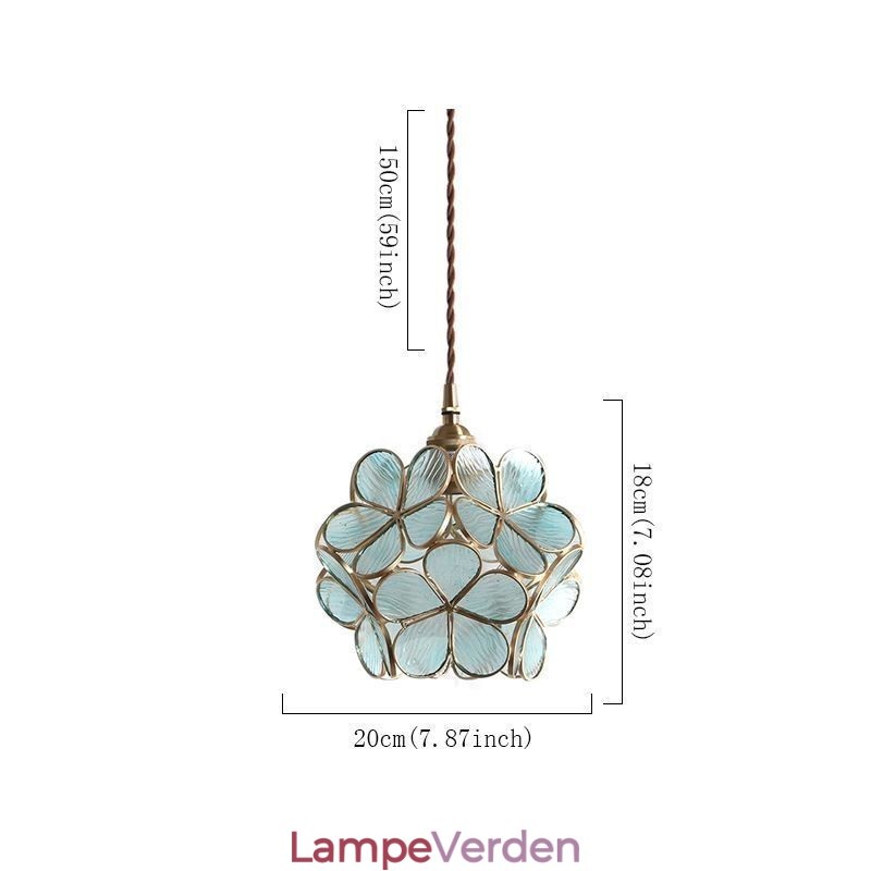 Nordic Creative Pendel Glas Hjem Belysning Kronblad Form Lampe Sengelampe