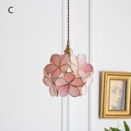Nordic Creative Pendel Glas Hjem Belysning Kronblad Form Lampe Sengelampe