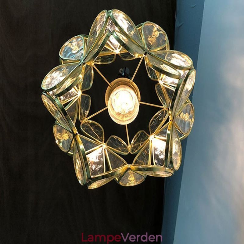 Nordic Creative Pendel Glas Hjem Belysning Kronblad Form Lampe Sengelampe