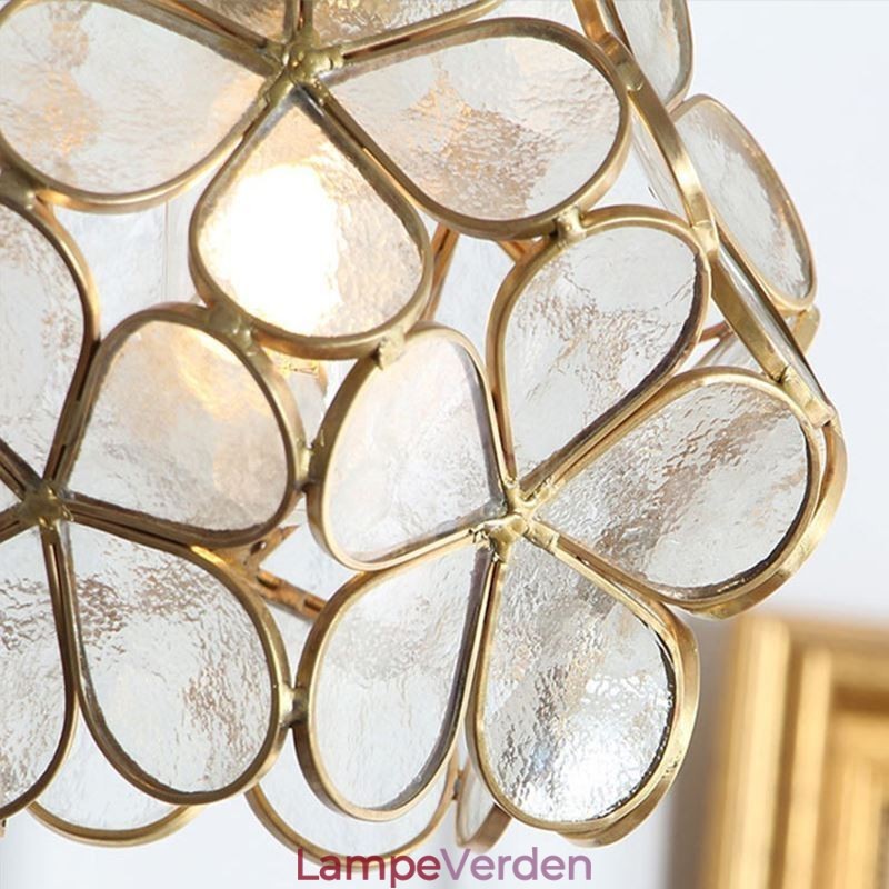 Nordic Creative Pendel Glas Hjem Belysning Kronblad Form Lampe Sengelampe