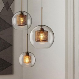 Nordisk Pendel Glas Boligbelysning Rund Kugleform Lampe Sengelampe