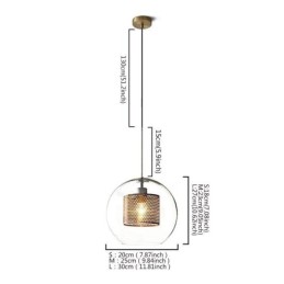 Nordisk Pendel Glas Boligbelysning Rund Kugleform Lampe Sengelampe
