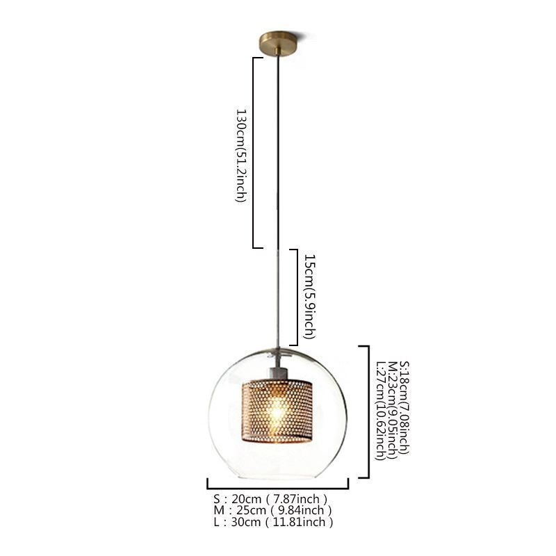 Nordisk Pendel Glas Boligbelysning Rund Kugleform Lampe Sengelampe