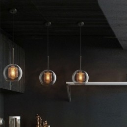 Nordisk Pendel Glas Boligbelysning Rund Kugleform Lampe Sengelampe