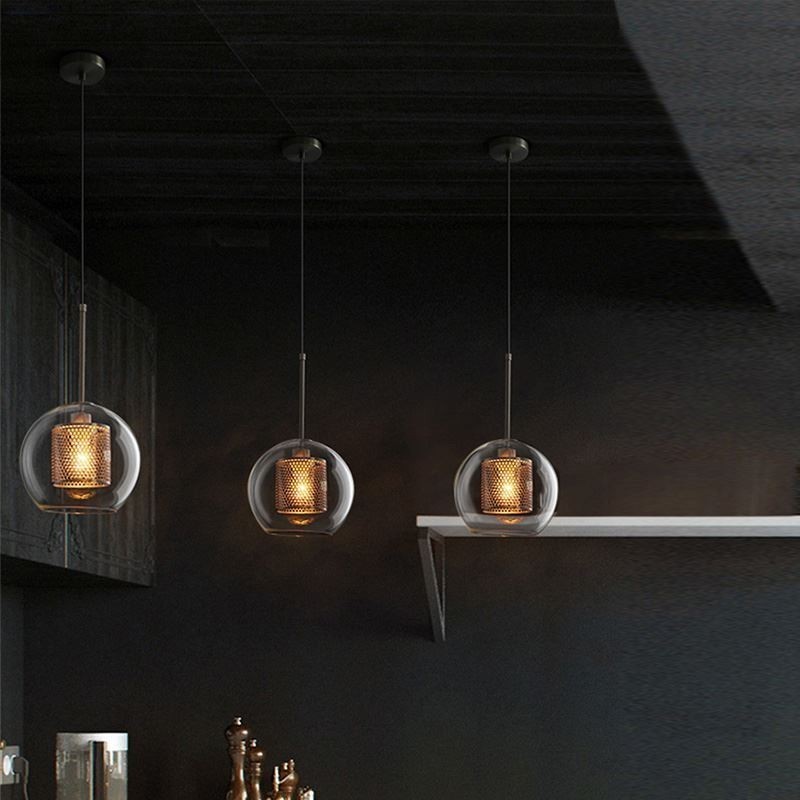 Nordisk Pendel Glas Boligbelysning Rund Kugleform Lampe Sengelampe