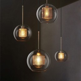 Nordisk Pendel Glas Boligbelysning Rund Kugleform Lampe Sengelampe