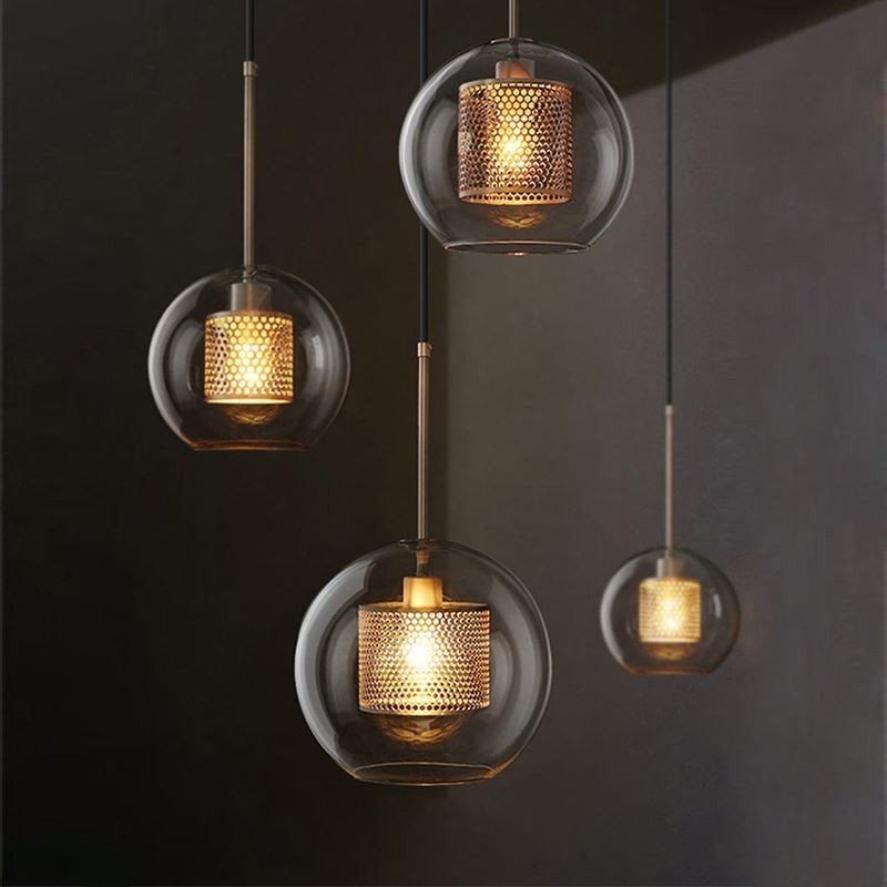Nordisk Pendel Glas Boligbelysning Rund Kugleform Lampe Sengelampe