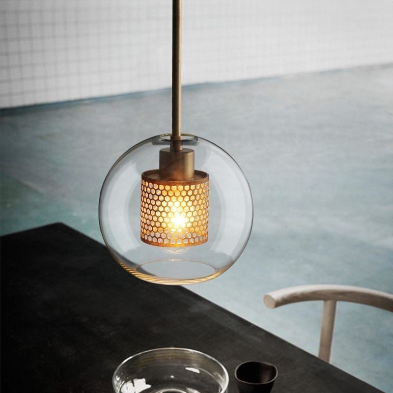 Nordisk Pendel Glas Boligbelysning Rund Kugleform Lampe Sengelampe