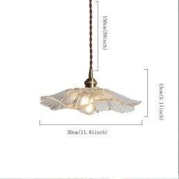 Lotus Leaf Ribbed Clear Glas Pendel Light Homestay Lampe