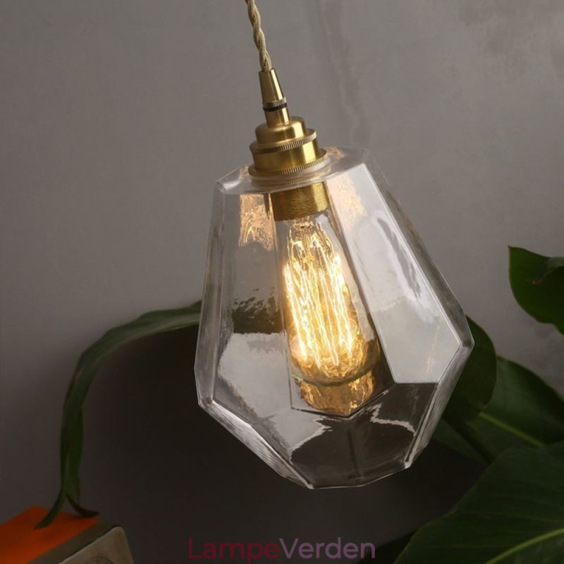 Nordic Retro Pendel Messing Glas Hjem Belysning Tårn Form Lampe Lampe