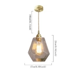 Nordic Retro Pendel Messing Glas Hjem Belysning Tårn Form Lampe Lampe