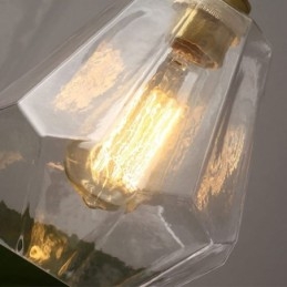 Nordic Retro Pendel Messing Glas Hjem Belysning Tårn Form Lampe Lampe