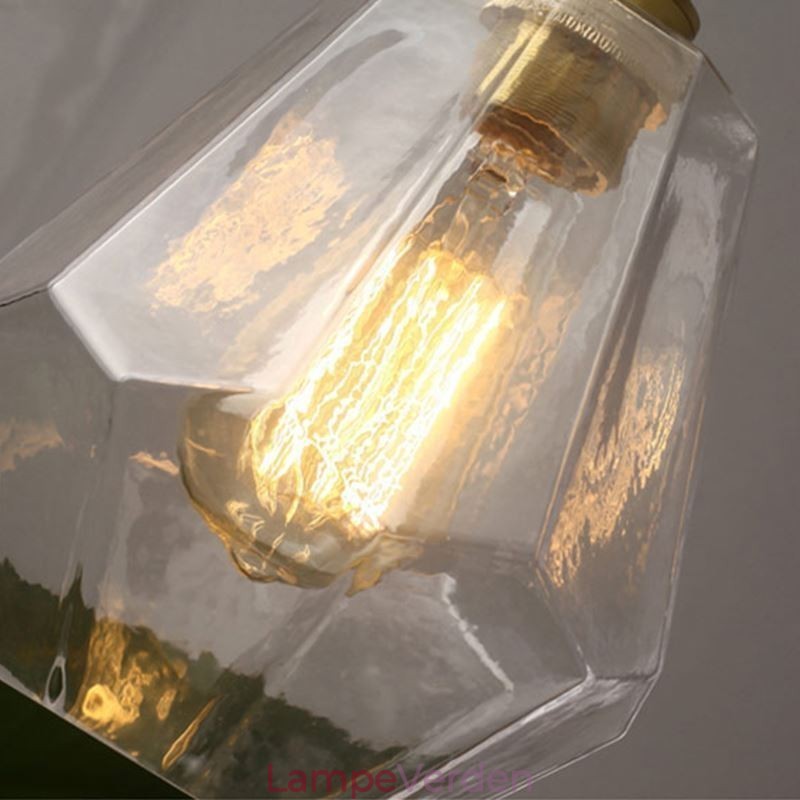 Nordic Retro Pendel Messing Glas Hjem Belysning Tårn Form Lampe Lampe