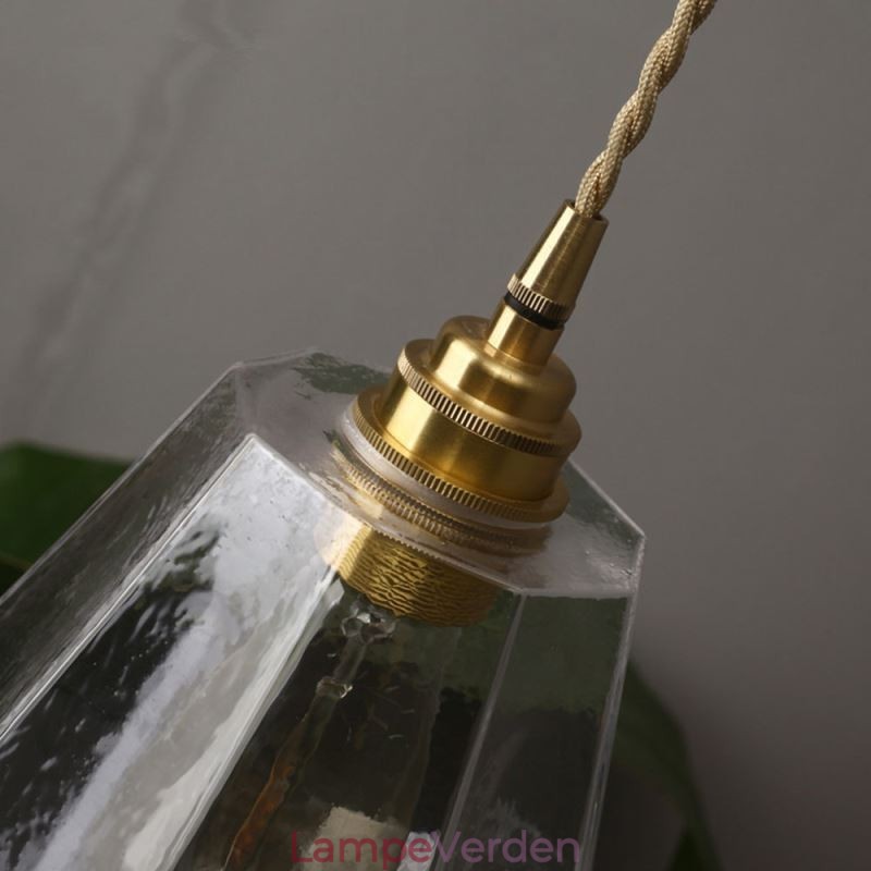 Nordic Retro Pendel Messing Glas Hjem Belysning Tårn Form Lampe Lampe