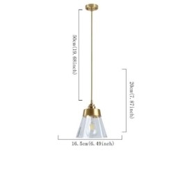 Nordic Retro Pendel Glas Skærm Hjem Belysning Messing Holder Lampe Lys