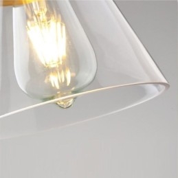 Nordic Retro Pendel Glas Skærm Hjem Belysning Messing Holder Lampe Lys