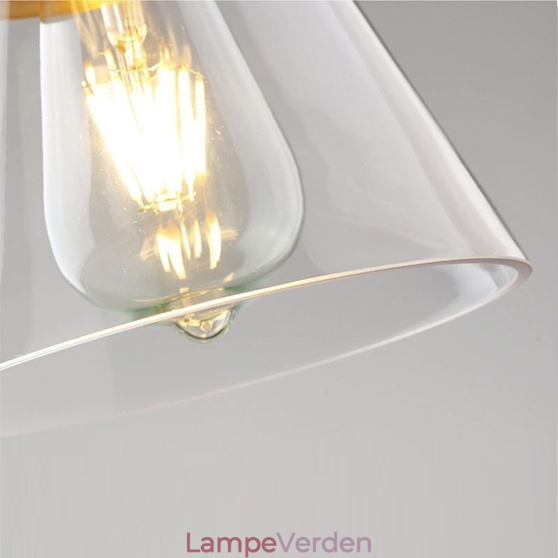 Nordic Retro Pendel Glas Skærm Hjem Belysning Messing Holder Lampe Lys