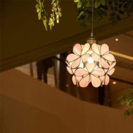Nordic Creative Pendel Glas Hjem Belysning Kronblad Form Lampe Lampe