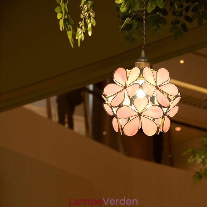 Nordic Creative Pendel Glas Hjem Belysning Kronblad Form Lampe Lampe