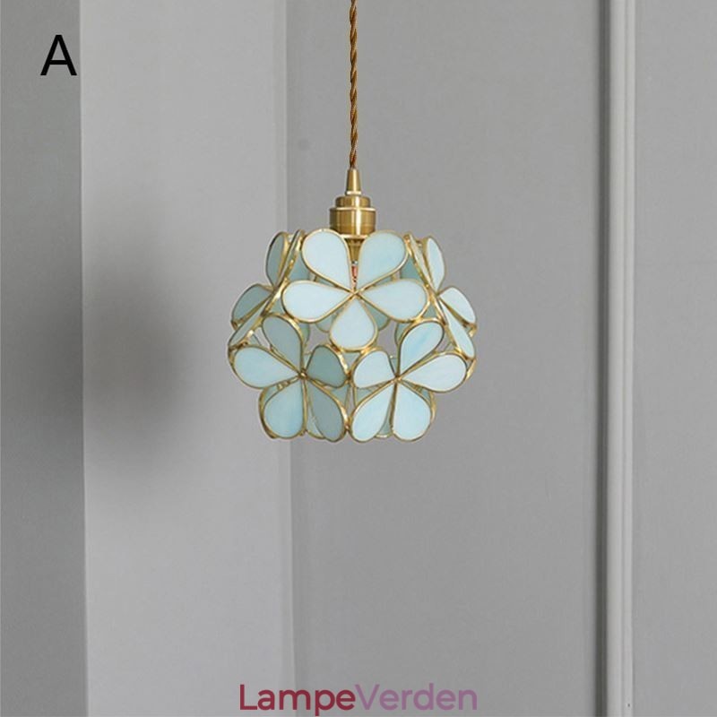 Nordic Creative Pendel Glas Hjem Belysning Kronblad Form Lampe Lampe