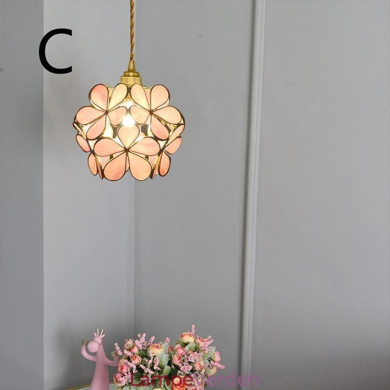 Nordic Creative Pendel Glas Hjem Belysning Kronblad Form Lampe Lampe