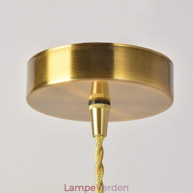 Firkantet klart ribbet glas pendellampe Messinglampe med drejekontaktbelysning