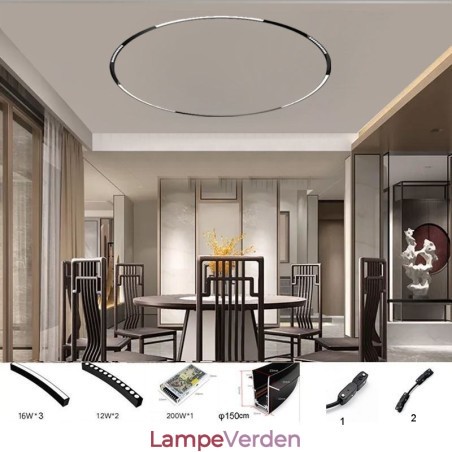 Cirkulær skinnelys Magnetisk forsænket skinnelysarmatur 150cm Cirkulær skinnelys Magnetisk forsænket skinnelysarmatur 150cm