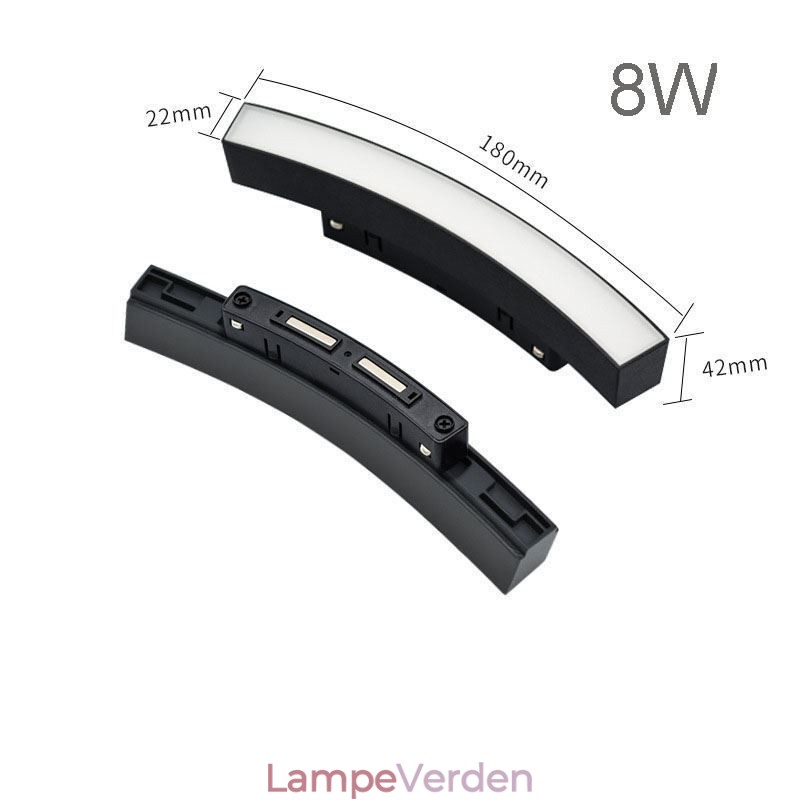 Sporlys Magnetisk forsænket cirkulær skinnelysarmatur 120cm