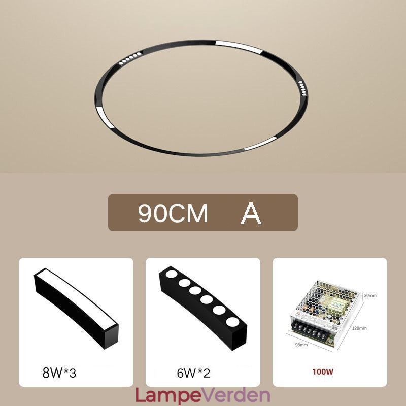 Cirkulær Magnetisk Spor Lys Forsænket Spotlight Dekorativ Lys 80cm