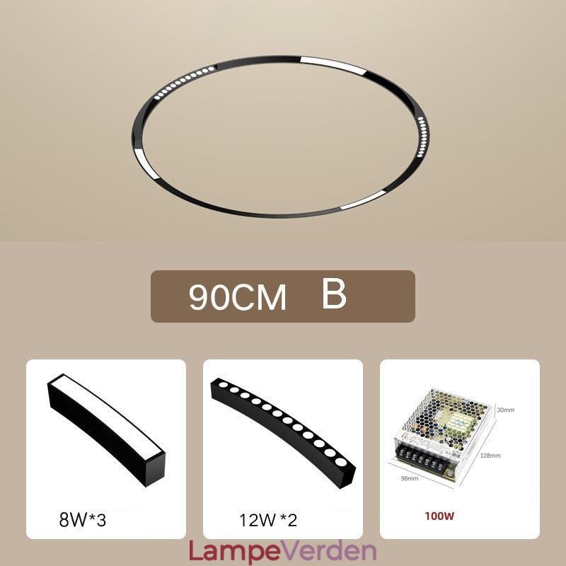 Cirkulær Magnetisk Spor Lys Forsænket Spotlight Dekorativ Lys 80cm