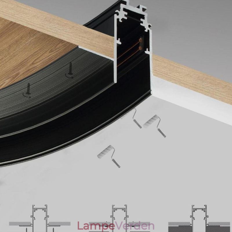 Cirkulært skinnelys Magnetisk forsænket spotlight dekorativt lys 60cm
