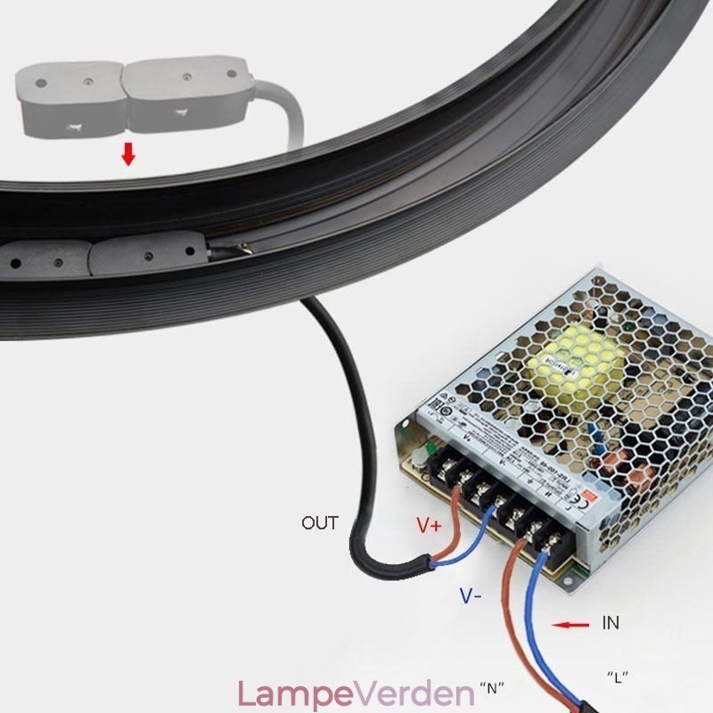 Cirkulært skinnelys Magnetisk forsænket spotlight dekorativt lys 60cm