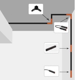 Magnetisk skinnebelysningstilbehør Forsænket skinnehjørneforbindelse