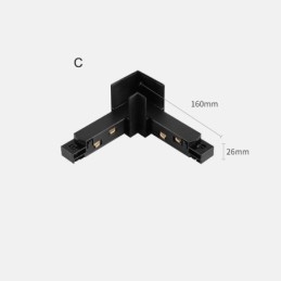 Magnetisk skinnebelysningstilbehør Forsænket skinnehjørneforbindelse