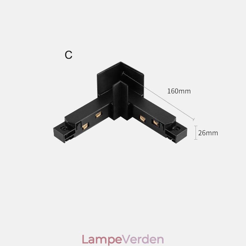 Magnetisk skinnebelysningstilbehør Forsænket skinnehjørneforbindelse