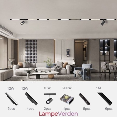 Indbygget Spotlight Magnetisk Spor Lys Dekorativ Lys 6M 36V Indbygget Spotlight Magnetisk Spor Lys Dekorativ Lys 6M 36V