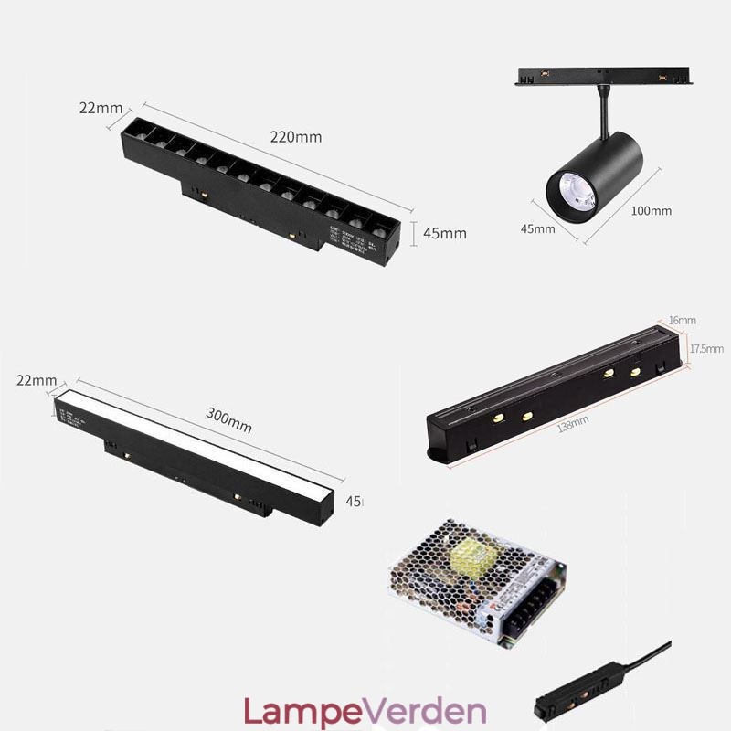 Indbygget Spotlight Magnetisk Spor Lys Dekorativ Lys 6M 36V