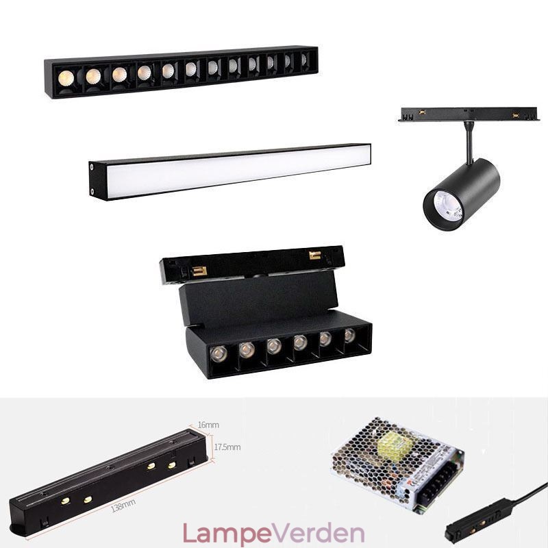 Magnetisk skinnelys Indsænket spotlight dekorativt lys 6M*2