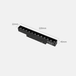 Magnetisk skinnelys Indsænket spotlight dekorativt lys 6M*2