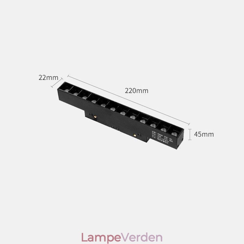 Magnetisk skinnelys Indsænket spotlight dekorativt lys 6M*2