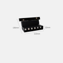 Magnetisk skinnelys Indsænket spotlight dekorativt lys 6M*2
