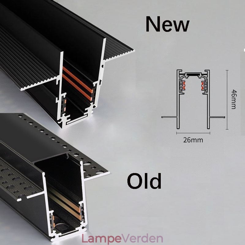 Magnetisk skinnelys Indsænket spotlight dekorativt lys 6M*2