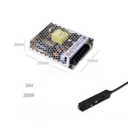 Sporlysdriver 200W 36V driverstrømforsyning med magnetisk skinnestrømstik
